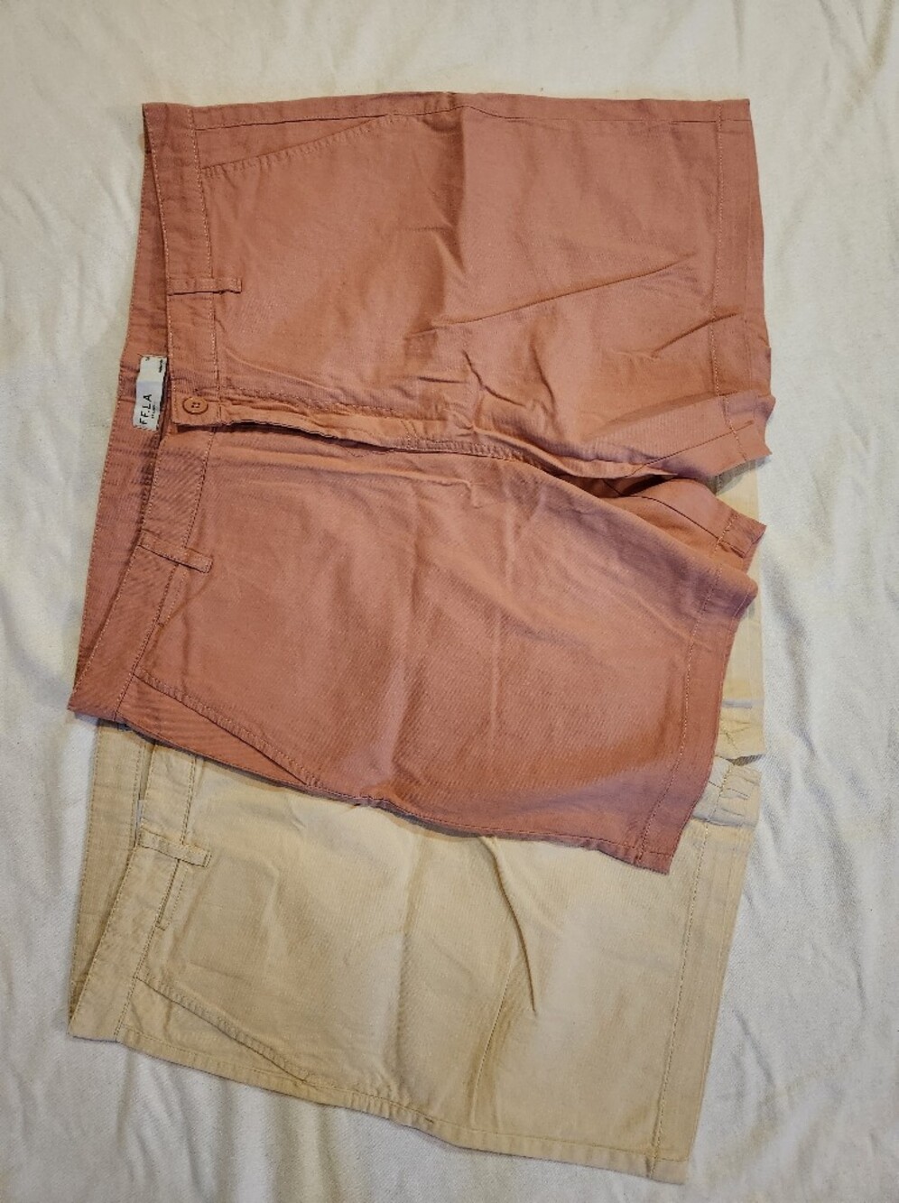 FF.LA Modern Chino Shorts Lot of 2 Tan Salmon Size 40 NWOT Cotton